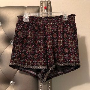 Black/Multicolored Pattern Shorts